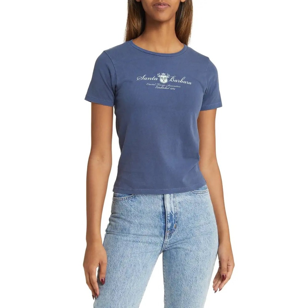 NWT Golden Hour Santa Barbara Coastal Tennis Association Graphic Tee Blue- Small